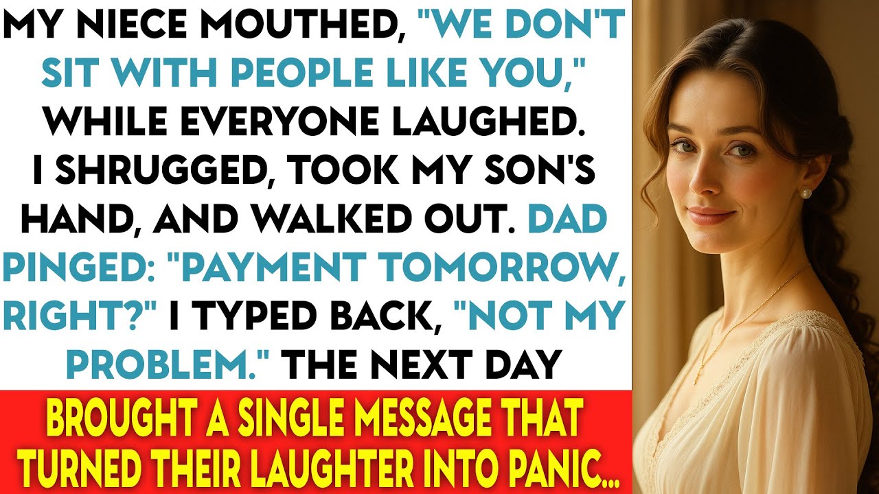 My Niece Mouthed, “We Don’t Sit With People Like You,” While Everyone Laughed. I Shrugged, Took My..