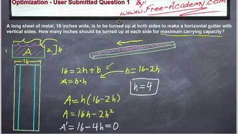 Optimization Practice Problem  Optimizing a Rain Gutter - Calculus
