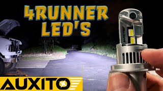 3rd Gen Toyota 4Runner LED Headlight Bulb Test and Install | Auxito B7 and Q16 LED H4 Bulbs