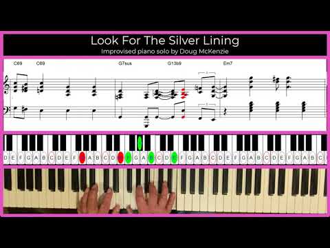 'Look For The Silver Lining' - solo jazz piano tutorial