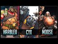 CYX vs HARBLEU vs MOOSE - Gods of Roadhog 😱 | Overwatch Moments