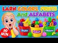 🔴ABC, Colors & Fruits Names for Kids | Fun & Educational Video 🎉 | Live Class