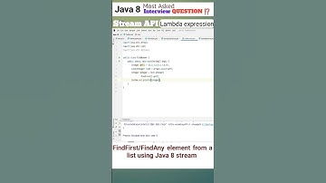 FindFirst &FindAny element from List using java 8 stream #shorts #youtubeshorts