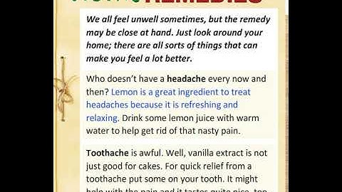 Home Remedies (Text) Excel 6 Module 5