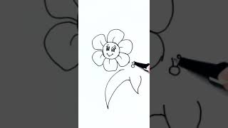 Easy drawing | A Cute Flower and Butterfly | Tutorial shorts