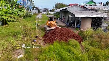 Wonderful Project Landfill By Skills Bulldozer D31P Skill Pushing Soil Dump Truck