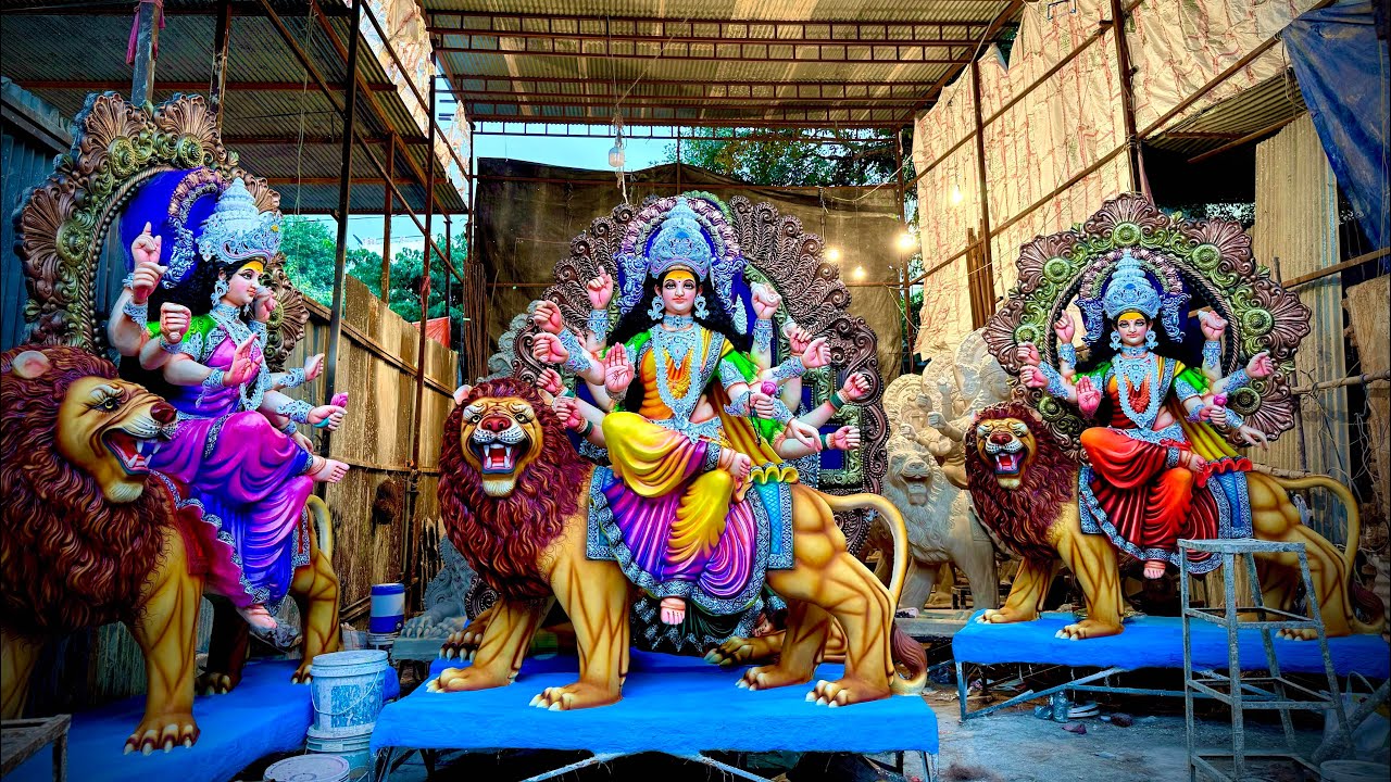 దుర్గమ్మ విగ్రహాల తయారీ దూల్పెట్ 2025 | Durga Mata Making at Dhoolpet @KNKDEVOTION 