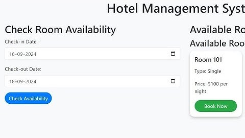 Hotel management system using html css bootstrap and javascript