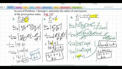 Math 55 Section 5.1 Series Solutions of Second Order Linear Equations