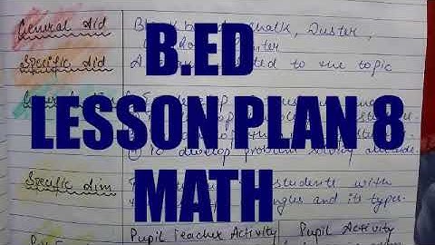 LESSON PLAN OF MATH Angles and it