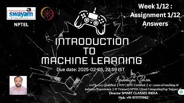 Introduction To Machine Learning - Quiz Week 1 Assignment 1 Answers NPTEL SWAYAM JANUARY APRIL 2025