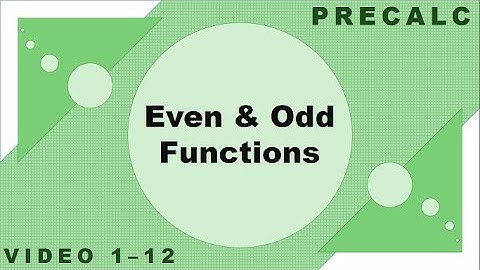 Precalc 1-12 | Even & Odd Functions