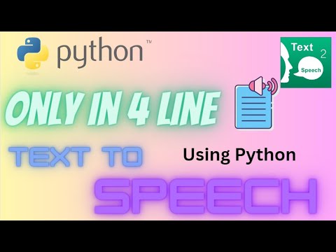 Text To Speech in python and pyttsx3 || Python - YouTube