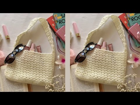 شنطه كروشيه توتي باج شنطه كروشيه سهله وسريعه Simple Crochet Bag Tutorial For Beginners