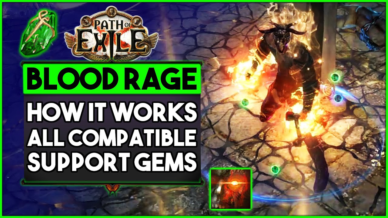 Path Of Exile - Blood Rage - All Support Gems, How It Works in Builds -  YouTube