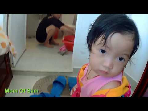 Beautiful Single mother cleaning the bathroom | Clean with me