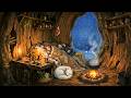 Cold Outside, Warm Inside Family Winter Camping Inside a Hollow Tree | Ghibli-Style Video