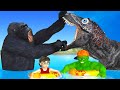 Scary Stranger 3D -Kong Gorilla rescue NickHulk and Tani in Pool with Siren Head Mods Hulk Ride Dino