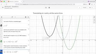 MATH 128 - Desmos Tutorial - Translations