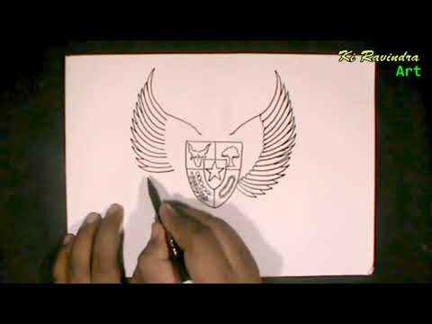  Cara  Menggambar  Burung Garuda  Pancasila Paling Simpel Step By Step YouTube