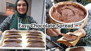 Easy Chocolate Spread for Bread - Craving ho rai thi so aj bna lia subah subah 😂