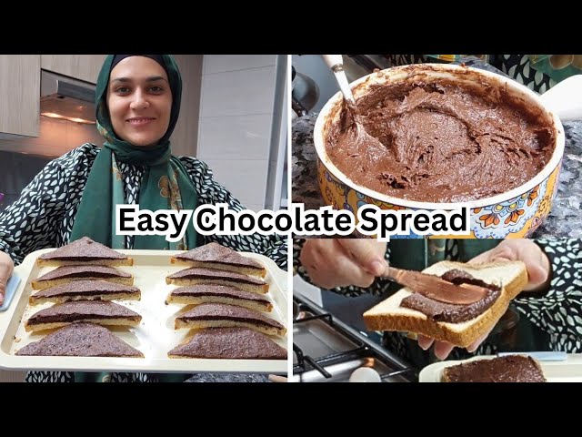 Easy Chocolate Spread for Bread - Craving ho rai thi so aj bna lia subah subah 😂 class=