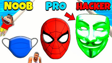 NOOB vs PRO vs HACKER in MASK EVOLUTION 3D with SHINCHAN and CHOP