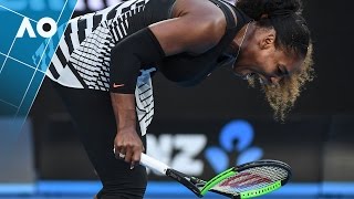Frustration took over the younger williams sister as a net cord causes
boil over.