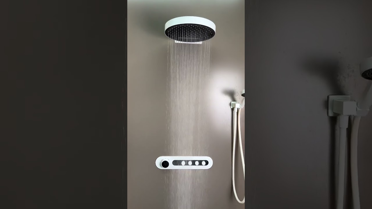 Wall-in Bathroom Brass Shower Faucet .Round Waterfall Head Shower Set. 