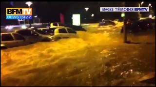 Témoins BFMTV : Torrents dans les rues de Montpellier Nord