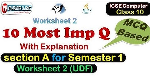 Lec 8 - 10 Most Imp MCQ questions based on User Defined functions | icse class 10 | Worksheet 2