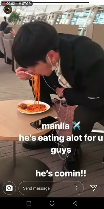 181110 iKON Jinhwan Instagram Story June Eating in  Philipines