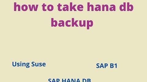 how to take hana db backup