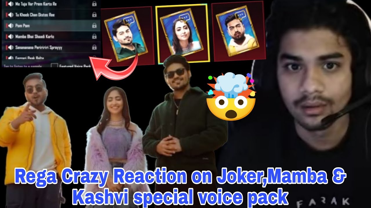 Rega Crazy Reaction on Joker Mamba & Kashvi special voice pack🤯 BGMI 🤯 ...
