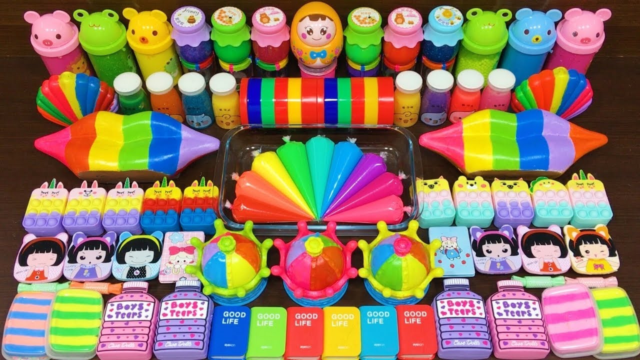 LIVE : Slime Mixing Random Things Into Glossy Slime For Relaxing ASMR  