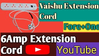 Vaishu Extension Cord 🪛 Light Duty Copper wire Universal 3 pin multi sockets 🪛 One Way Master Switch
