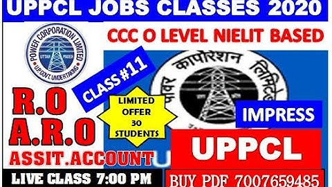 UPPCL RO/ARO/ASSISTANT ACCOUNTANT CLASS #11 (CCC-O LEVEL BASED)LIBREOFFICE IMPRESS