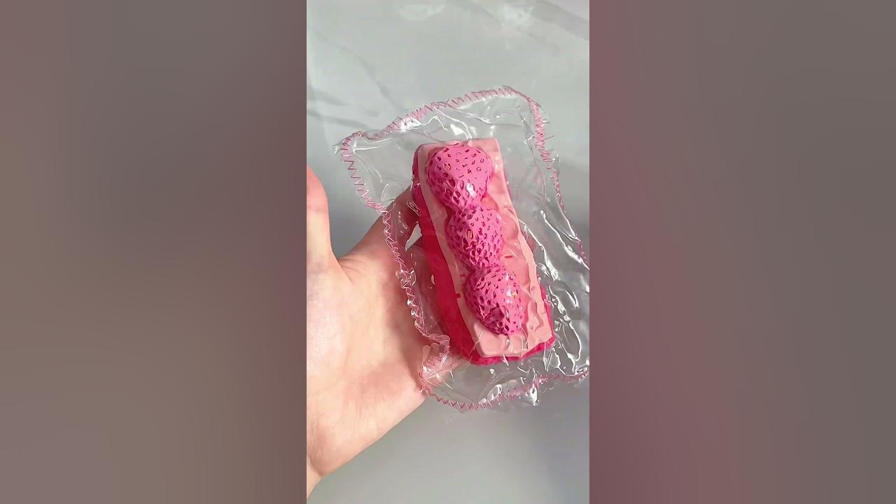 ASMR Strawberry Cake Taba Squishy #satisfying #stressrelief #asmr #taba #strawberry #cake #squishy