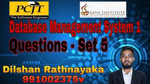 Questions - Set 5 |Database Management System | java institute