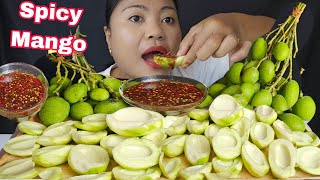 Spicy Sour green Biyakin Mangga w/ mix na sawsawan mukbang
