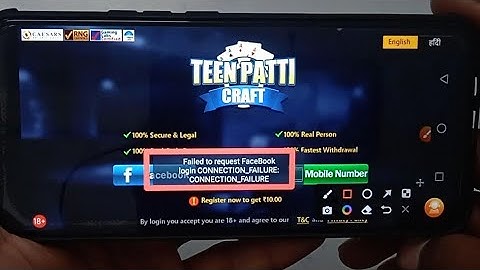 Failed to request FaceBook login CONNECTION_FAILURE: CONNECTION_FAILURE in Teen Patti Craft