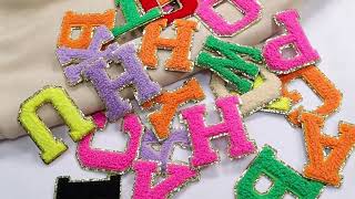 chenille patches iron on letters and numbers