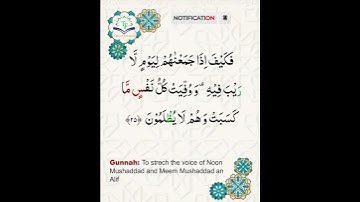 Learn Tajweed of Surah Al-Imran 25 (آيات الحفظ) | سورة العمران -  تعلم التجويد  - Rules + Practice