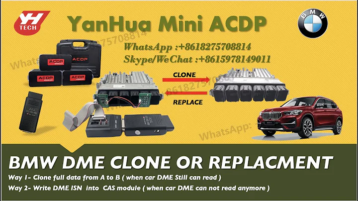 Replace BMW DME when car DME is damaged /write DME ISN into CAS IMMO by Yanhua mini ACDP