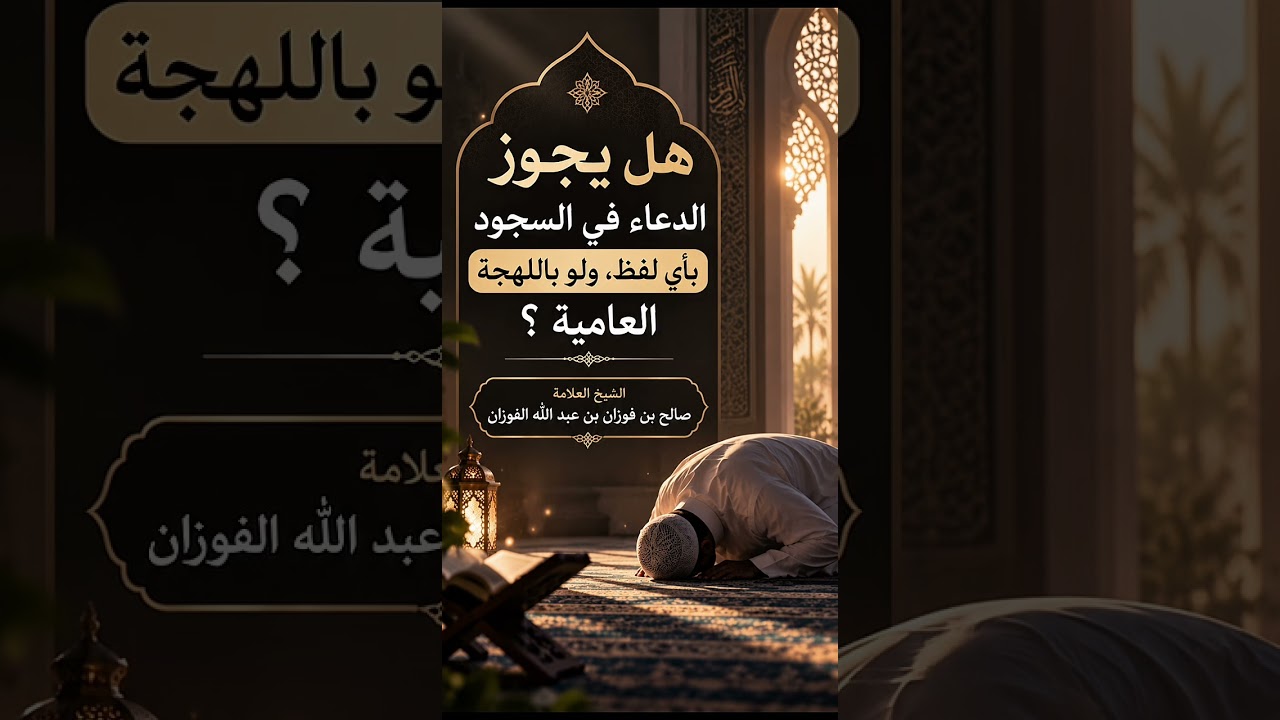 هل يجوز الدعاء في السجود بأي لفظ، ولو باللهجة العامية ؟ الشيخ العلامة صالح بن فوزان الفوزان .