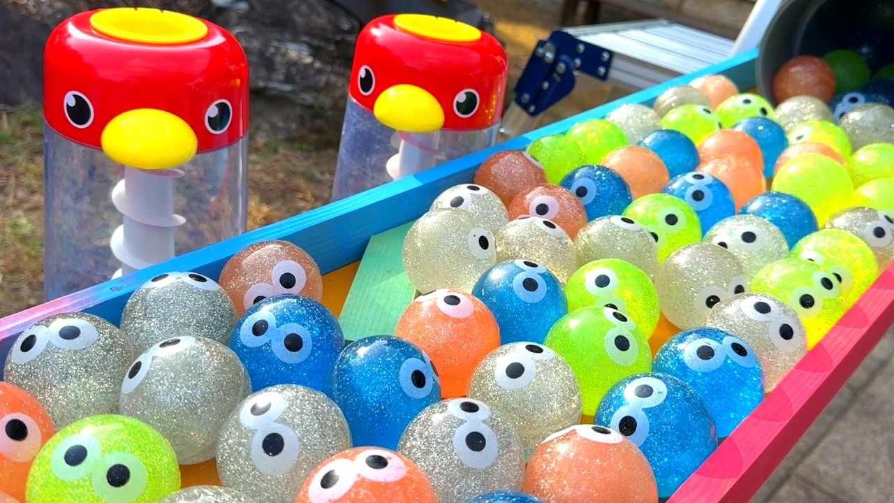 Marble Run ☆ Eyeball Super Ball and Bird Marble Run