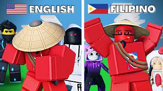 I Switched The Language to FILIPINO In Roblox Bedwars..