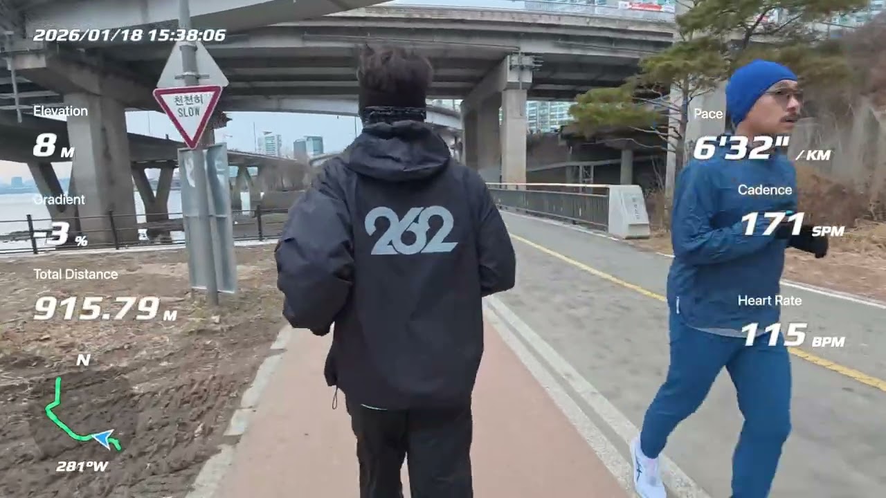 2026.01.18 일요일 서울 마포-성산 Sunday Mapo-Seongsan, Seoul 15.52km, 5:48/km, 90min