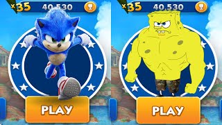 Sonic Dash vs SpongeBob: Sponge on the Run  - Movie Sonic vs All Bosses Zazz Eggman All 61 Character screenshot 5