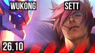 WUKONG vs SETT (TOP) | 6k gold comeback, Good KDA: 14/2/4 | EUW Master | 26.10